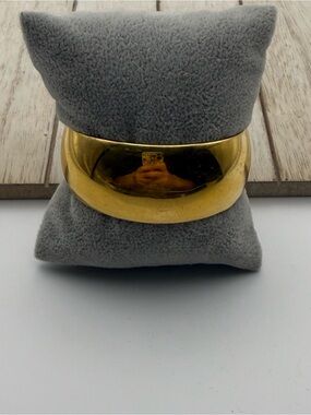 Wide Monet Gold Tone Cuff Bracelet